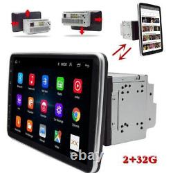 GPS Double Din Rotatable 10.1in Android 9.1 Car Radio Stereo WiFi Mirror Link