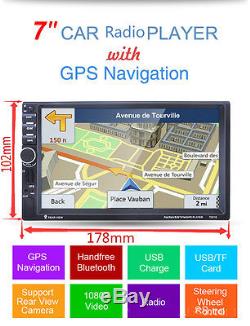 Gps Car Hd 7 2 Din Stereo Mp3 Mp5 Radio Player Aux Bluetooth 8g Memory Card New