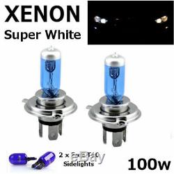 H4 100w SUPERWHITE XENON 472 UPGRADE Headlight Bulbs 12v +501 Sidelights ZENON C