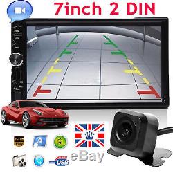 HD Touch In Dash Car Stereo MP5 Player 7 Bluetooth FM Radio TF/USB 2 Din+Camera