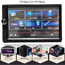 HD Touch In Dash Car Stereo MP5 Player 7 Bluetooth FM Radio TF/USB 2 Din+Camera