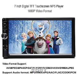 HD Touch In Dash Car Stereo MP5 Player 7 Bluetooth FM Radio TF/USB 2 Din+Camera