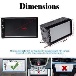HD Touch In Dash Car Stereo MP5 Player 7 Bluetooth FM Radio TF/USB 2 Din+Camera