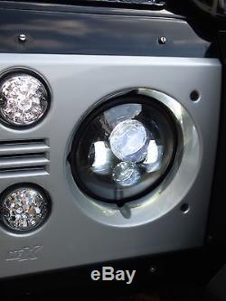 Land Rover Defender 7 LED headlights x2 DOT E Approved UK/EU 734B