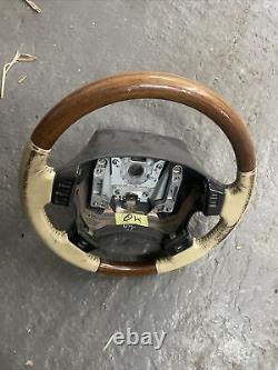 Lot12 RANGE ROVER P38 Steering Wheel Leather Cream Wood