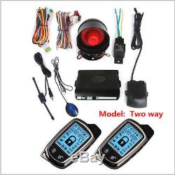 NEW 2 Way Car Alarm Security System + LCD Super Long Distance Control Anti-theft