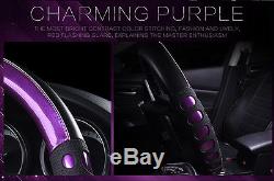 NON SLIP PU Steering Wheel Case Car 38CM Steering Wheel Cover-Leather Purple