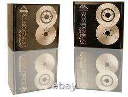 National Drilled and Blacked Brake Discs (Pair) PBD810FB Fits LAND ROVER