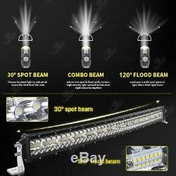 Off Road LED Light Bar 32inch Curved Spot Flood Combo Beam Fog Driving Lamp 4x4