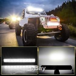 Off Road LED Light Bar 32inch Curved Spot Flood Combo Beam Fog Driving Lamp 4x4