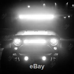 Off Road LED Light Bar 32inch Curved Spot Flood Combo Beam Fog Driving Lamp 4x4