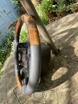 P38 Range Rover Burr Walnut Wood Steering Wheel Oem Autobiography Grey Leather