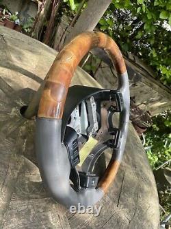 P38 Range Rover Burr Walnut Wood Steering Wheel Oem Autobiography Grey Leather
