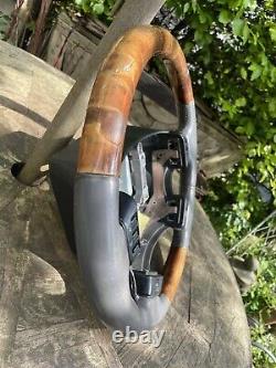 P38 Range Rover Burr Walnut Wood Steering Wheel Oem Autobiography Grey Leather
