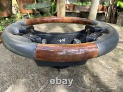 P38 Range Rover Burr Walnut Wood Steering Wheel Oem Autobiography Grey Leather