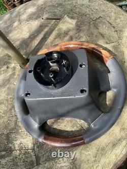 P38 Range Rover Burr Walnut Wood Steering Wheel Oem Autobiography Grey Leather