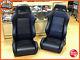 Pair Of Bb3 Reclining Universal Bucket Sports Seats Black Ideal For Landrover