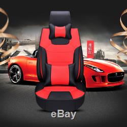 PU Leather+Microfiber Cushion Car Seat Covers Front&Rear Set of 5Seat Car Coffee