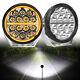 Pair 7 Round Led Spot Lights Halo Drl Driving Off Road 4x4 For Ford Land Rover