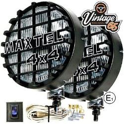 Pair Of Maxtel 12v 160mm Stainless Steel Round Spot/bar Lamps/lights Truck