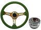 Pea Green Gold Ts Steering Wheel + Quick Release Boss B30