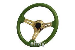 Pea Green Gold TS Steering Wheel + Quick Release boss B30