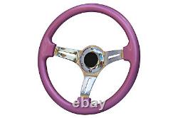 Pink Chrome TS Steering Wheel + Neo Quick Release boss NCh