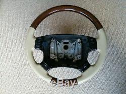 Range Rover P38 Leather Walnut Lightstone Cream Steering Wheel