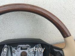 Range Rover P38 Walnut Steering Wheel Multi Functional & Lightstone Leather Tan
