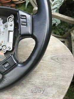 Range Rover p38 leather wood steering wheel Wooden Black Stitched Leather