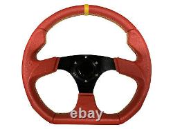 Red Aftermarket 350mm D1 Steering Wheel + Quick Release boss BKB