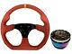 Red Aftermarket 350mm D1 Steering Wheel + Quick Release Boss Nc