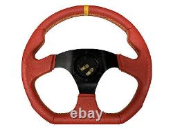 Red Aftermarket 350mm D1 Steering Wheel + Quick Release boss NC