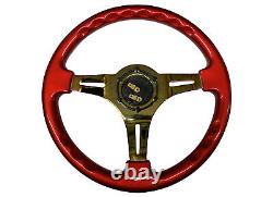 Red Neo Chrome TS Steering Wheel + NEO CHROME BN Quick Release boss