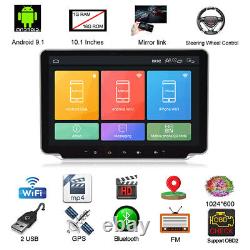 Rotatable 10.1in 2-Din Android 9.1 Car MP5 Player 2.5D Stereo Radio GPS WiFi