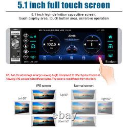Single 1 Din Car Stereo Radio 5.1IN Bluetooth USB AUX FM Touch Screen MP5 Player
