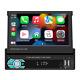 Single Din Car Radio Stereo Player Retractable Screen For Carplay Android Auto