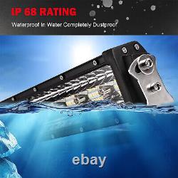 Straight 52Inch 2400W LED Light Bar Spot Flood Offroad Truck+ 4 Pods Lamp +Wire