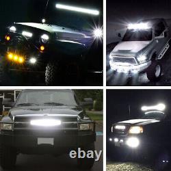 Straight 52Inch 2400W LED Light Bar Spot Flood Offroad Truck+ 4 Pods Lamp +Wire