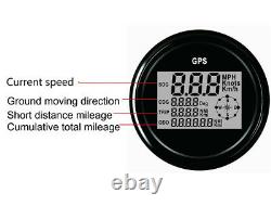 TRIP Meter GPS LCD Digital Speedometer Gauges 85mm 12/24V Car Truck Boat Yacht