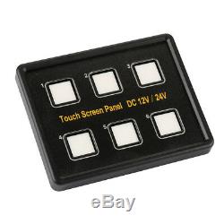 Touch Screen 6 Gang Switch Panel Boat Part Off Shore 12V 24V Blue Marine Yacht