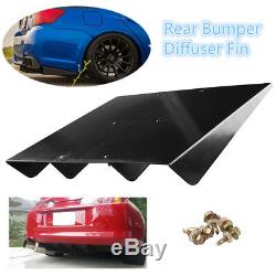 Universal 22x 19.3ABS Rear Bumper Lip 4Fins Diffuser Under Rear bumper Screws