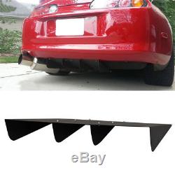 Universal 22x 19.3ABS Rear Bumper Lip 4Fins Diffuser Under Rear bumper Screws