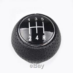 Universal 5-Speed Gear Shift Knob Manual Leather Shifter Lever Black UK STOCK