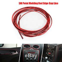 Universal Car Red Edge Gap Line Garnish 5Meters Interior Point Molding Accessory 