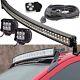 Upper 52 Inch Curved Led Light Bar + 2x Pods 18w +wire Kit For Land Rover Suv