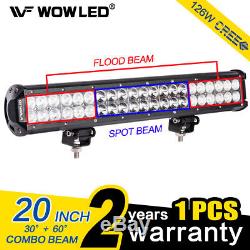 WOW 20 Inch 126W CREE LED Spot Flood Combo Driving Work Roof Light Bar ATV UTE