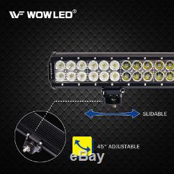 WOW 20 Inch 126W CREE LED Spot Flood Work Roof Light Bar Offroad + Wiring Kit