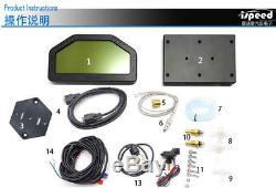 Waterproof LCD Screen Dash Race Display Gauge Sensor Kit Dashboard Rally Gauge